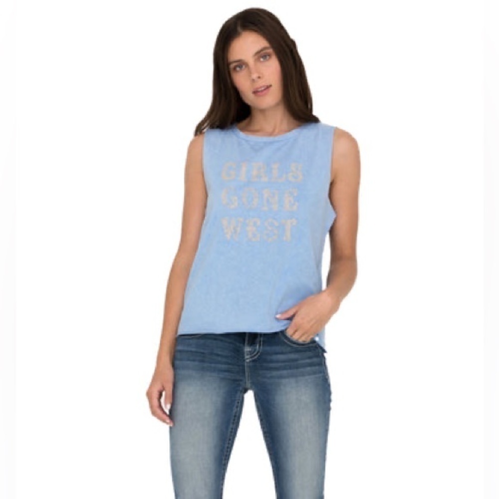 Miss Me Women's Girls Gone West Top Size Large